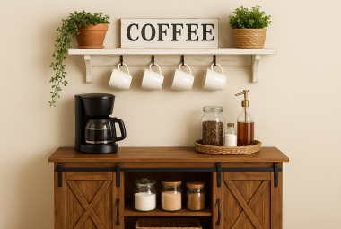 coffee bar cabinet